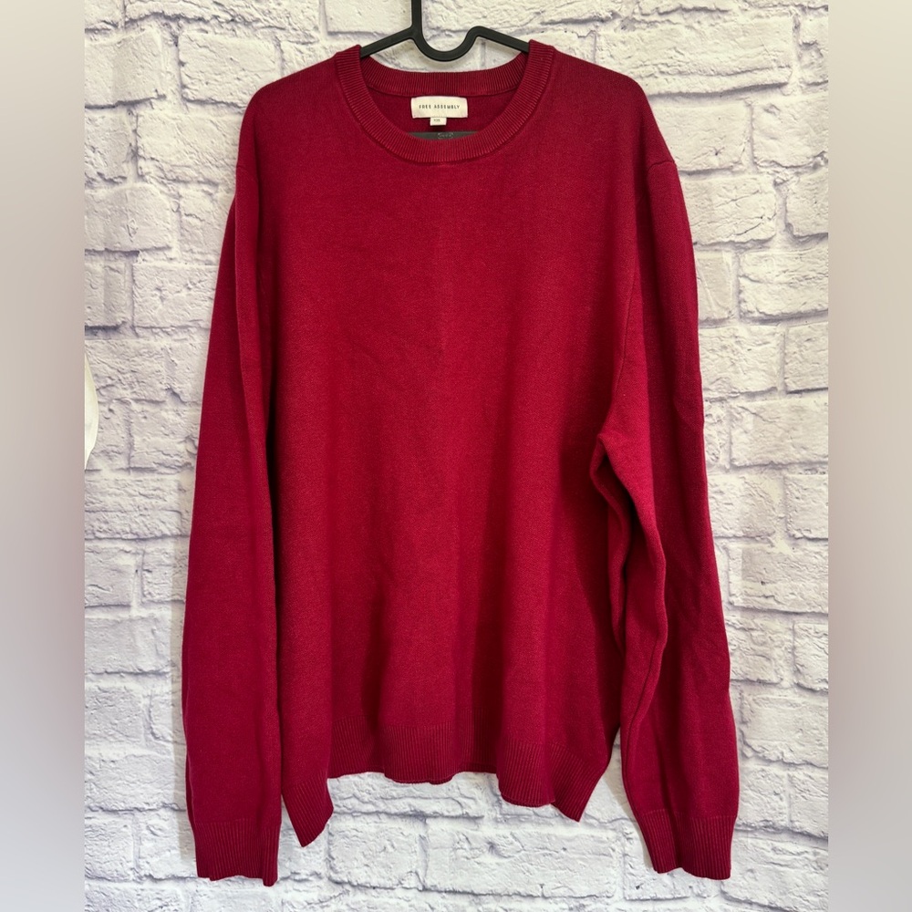 Free Assembly Rich Burgundy Crewneck Sweater size XXL